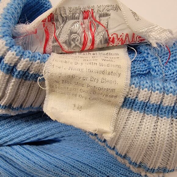 Vintage R&K Knits Jumper Dress Blue Knit 60s Size 14 - Picture 9 of 16